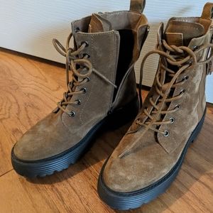 Carmela Brown Suede Combat Boots Size 36